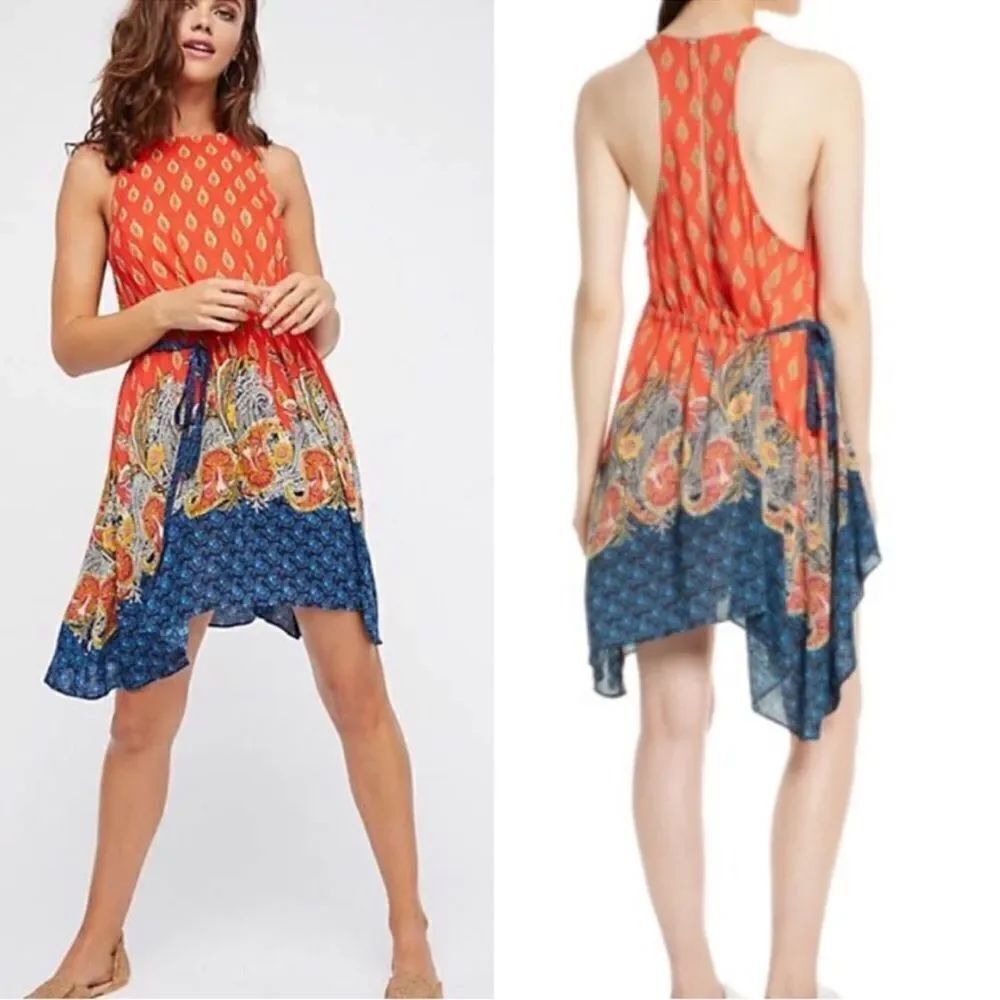 Free People Intimately Asymmetrical Rendezvous Paisley Dress Size xs